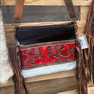 Hair on hide crossbody bag